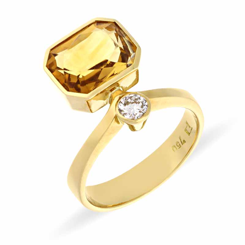 Citrin-Ring Gelbgold