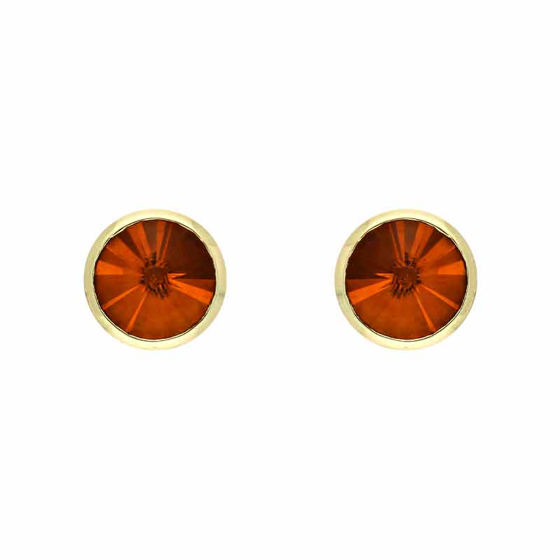 Citrin-Ohrstecker Gelbgold