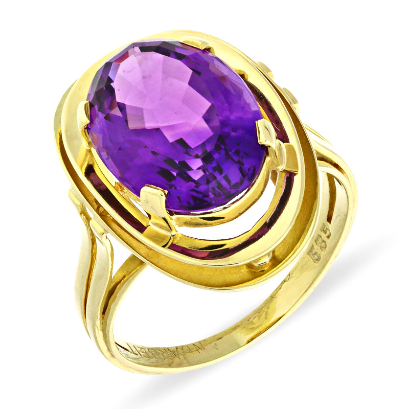 Amethyst-Ring Gelbgold