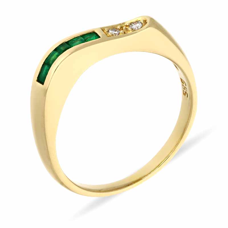 Smaragd-Ring Gelbgold