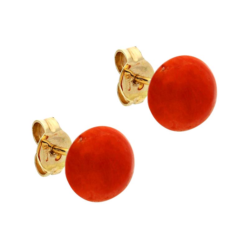 Korall-Ohrstecker Gelbgold
