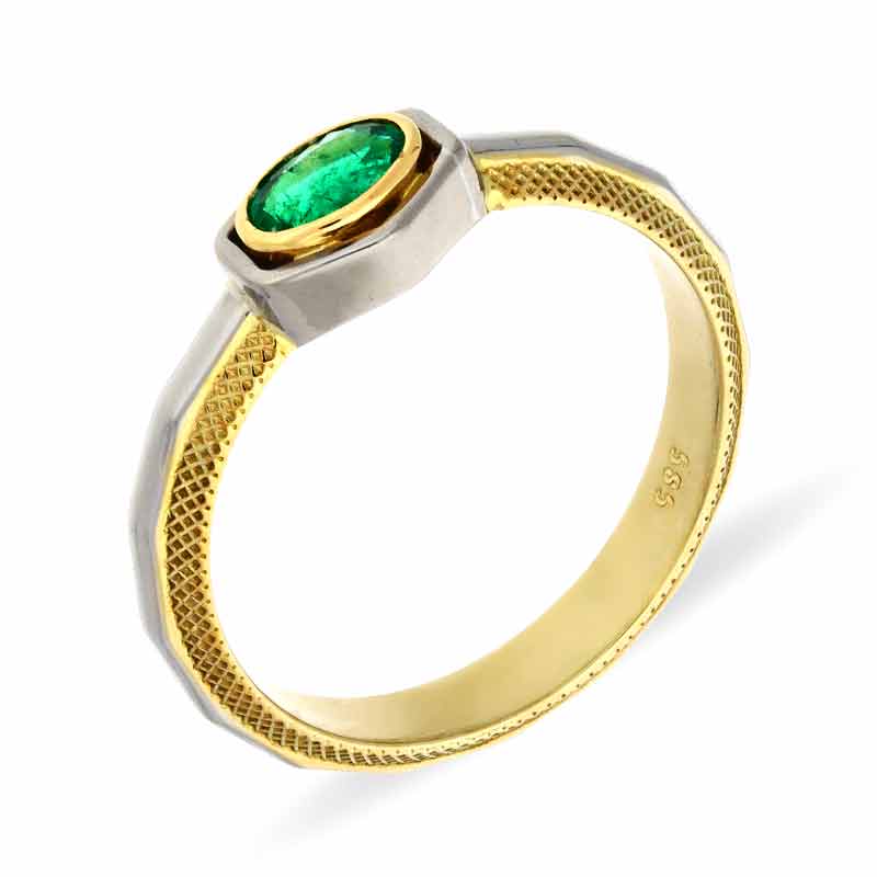 Smaragd-Ring Bicolor