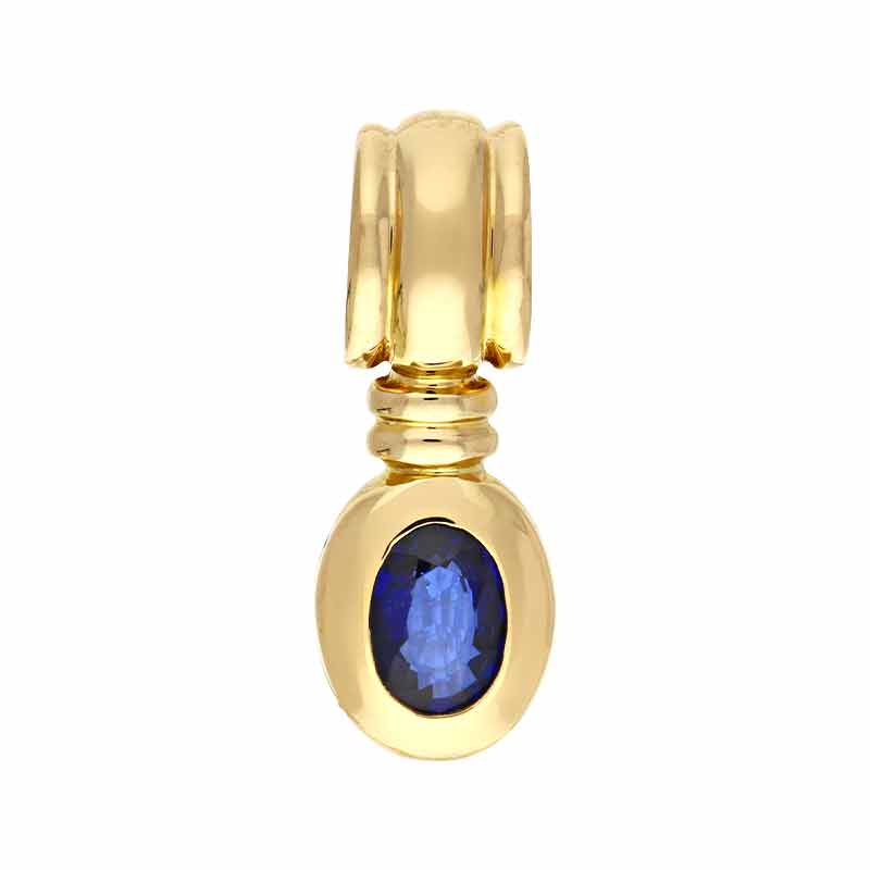 Saphir-Clip-Anhänger Gelbgold
