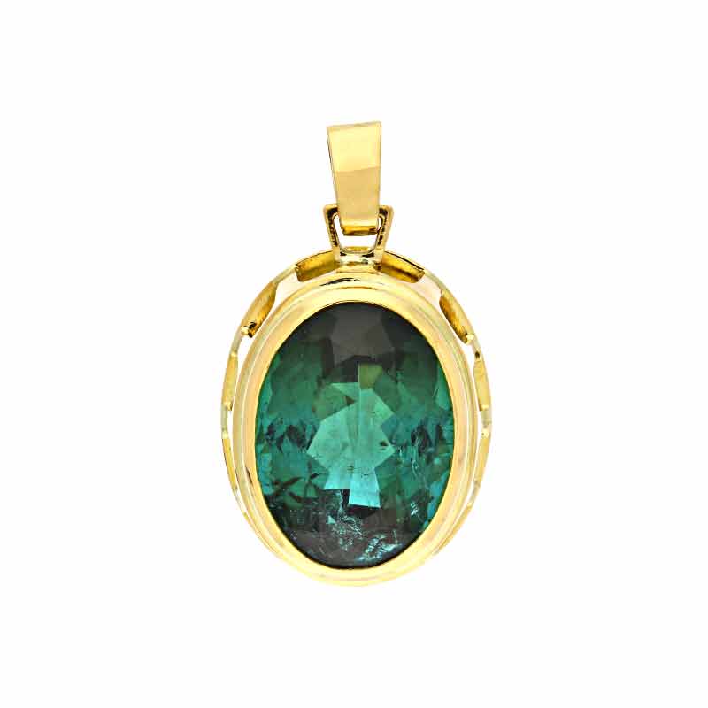 Turmalin-Anhänger Gelbgold