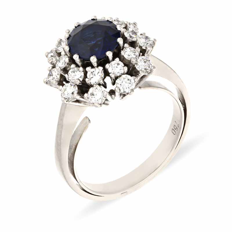 Saphir-Ring Weißgold