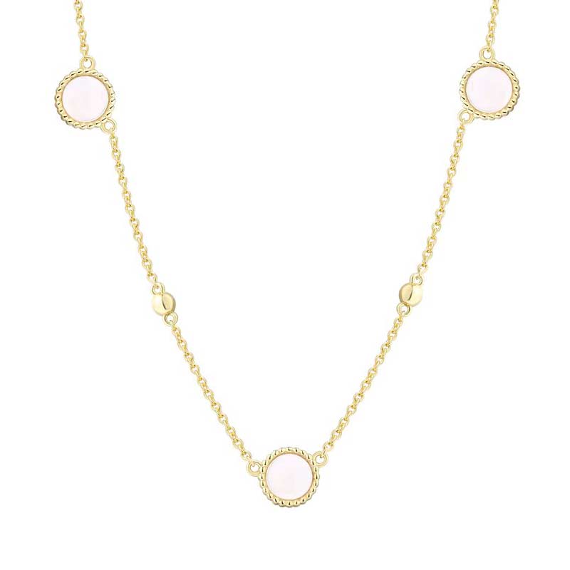 XENOX Perlmutt-Halskette Silber vergoldet