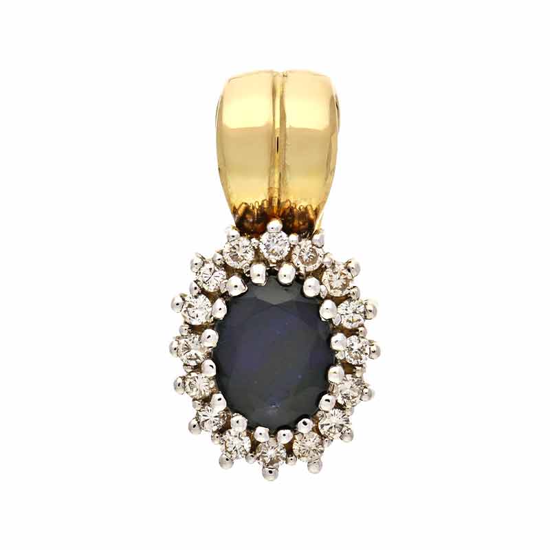 Saphir-Clip-Anhänger Bicolor