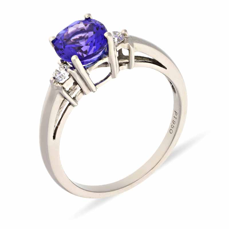 Tansanit-Ring Platin