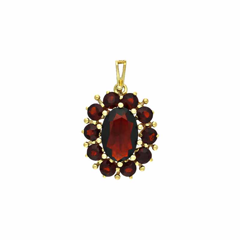 Granat-Anhänger Gelbgold